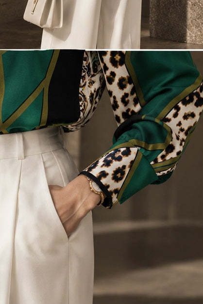 Green editorial — seated full look